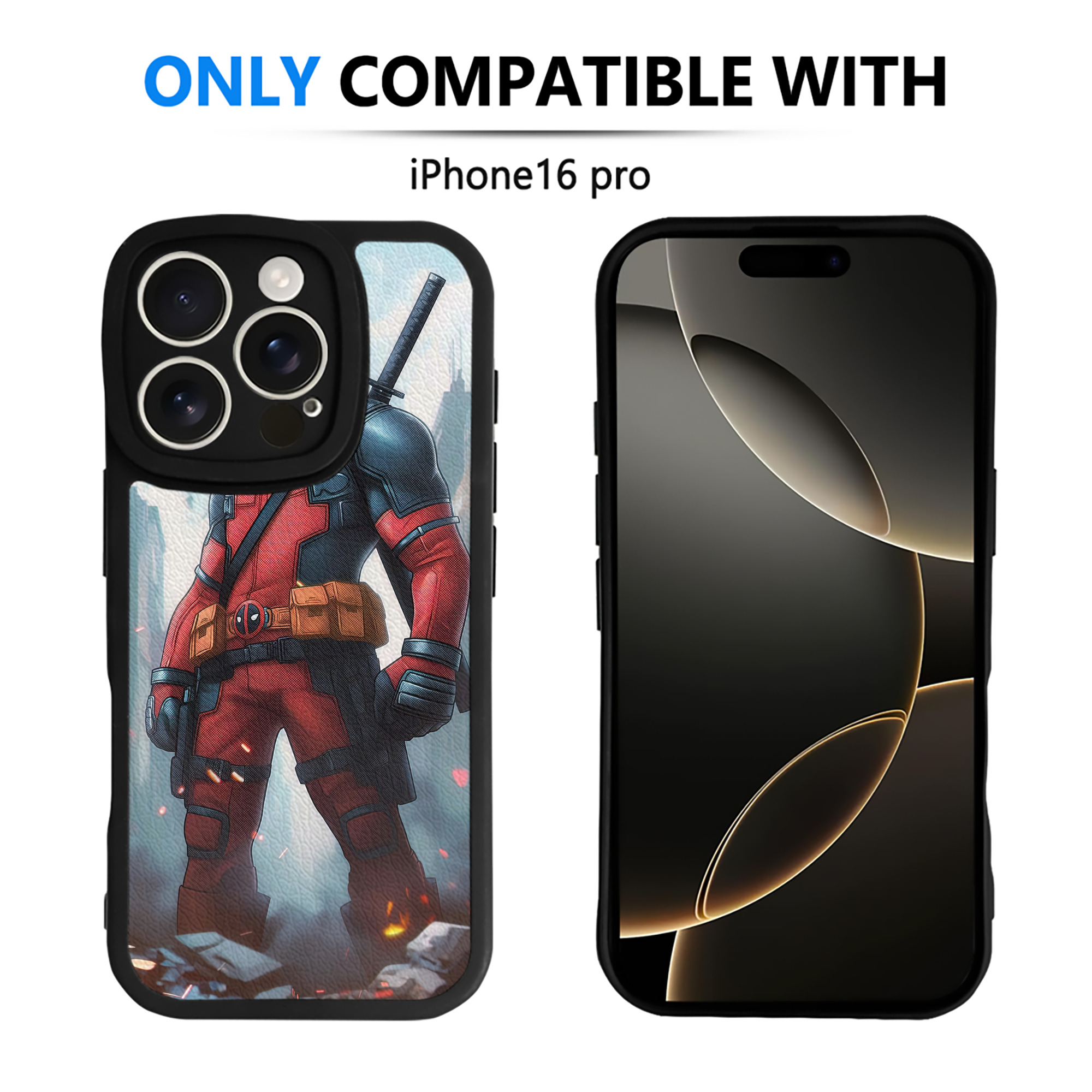 （画像用） Deadpool デッドプール 【iPhone 16シリーズ対応】シリコンスマホケース（レザー調） 材質：シリコン